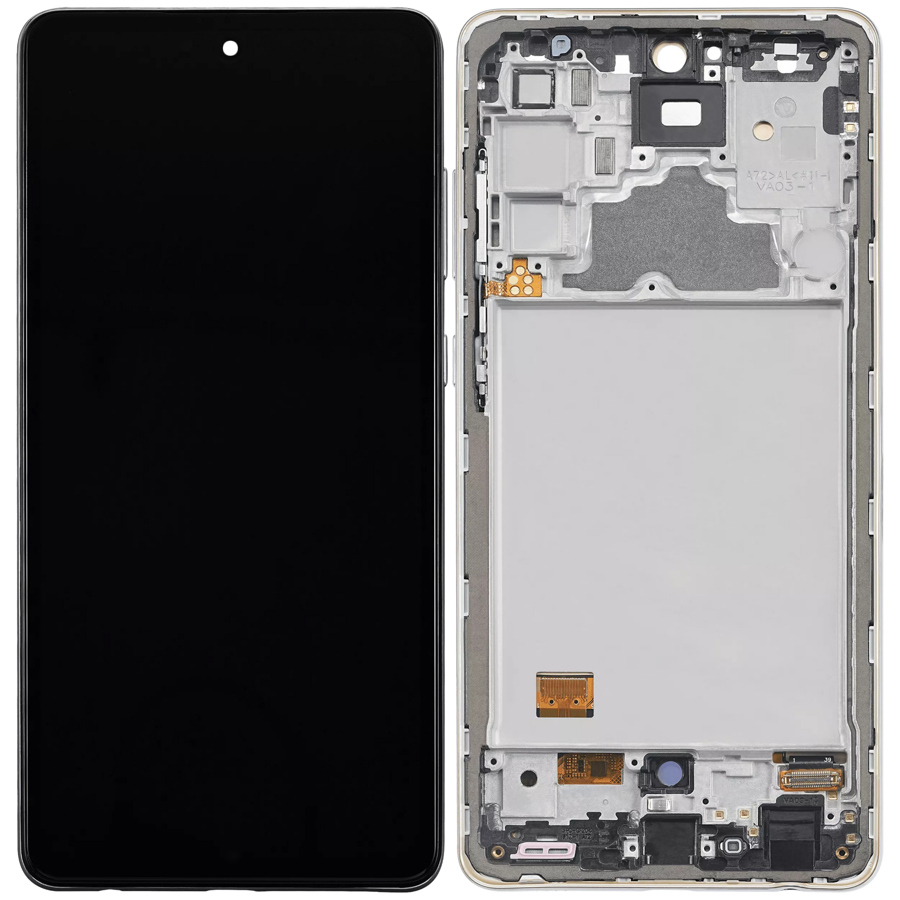 Replacement OLED Assembly With Frame Compatible For Samsung A72 (A725 / 2021) (6.67") (Vemake) (Awesome White)