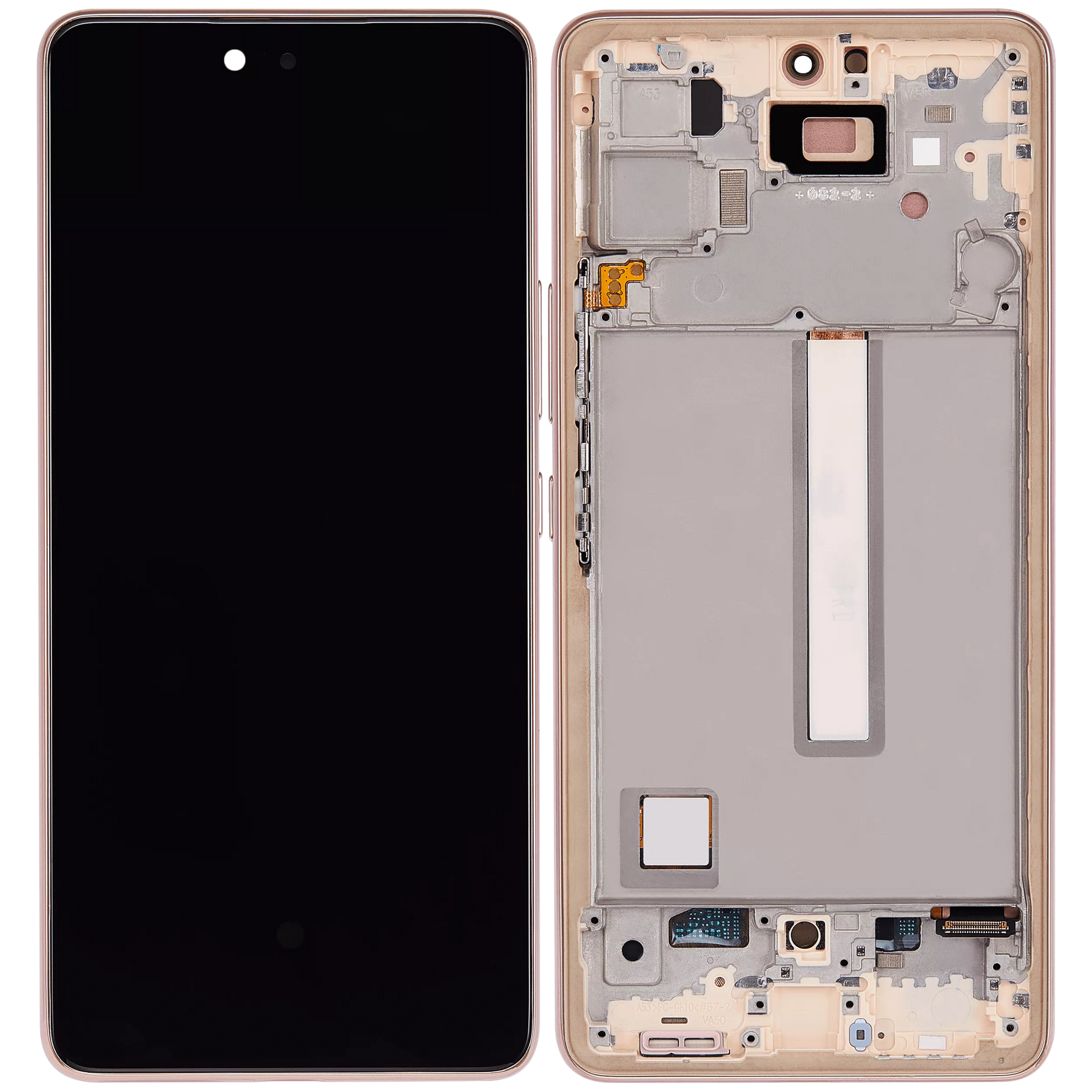 Replacement OLED Assembly With Frame Compatible For Samsung Galaxy A53 5G ( A536 / 2022) (6.46") (Vemake) (Peach)