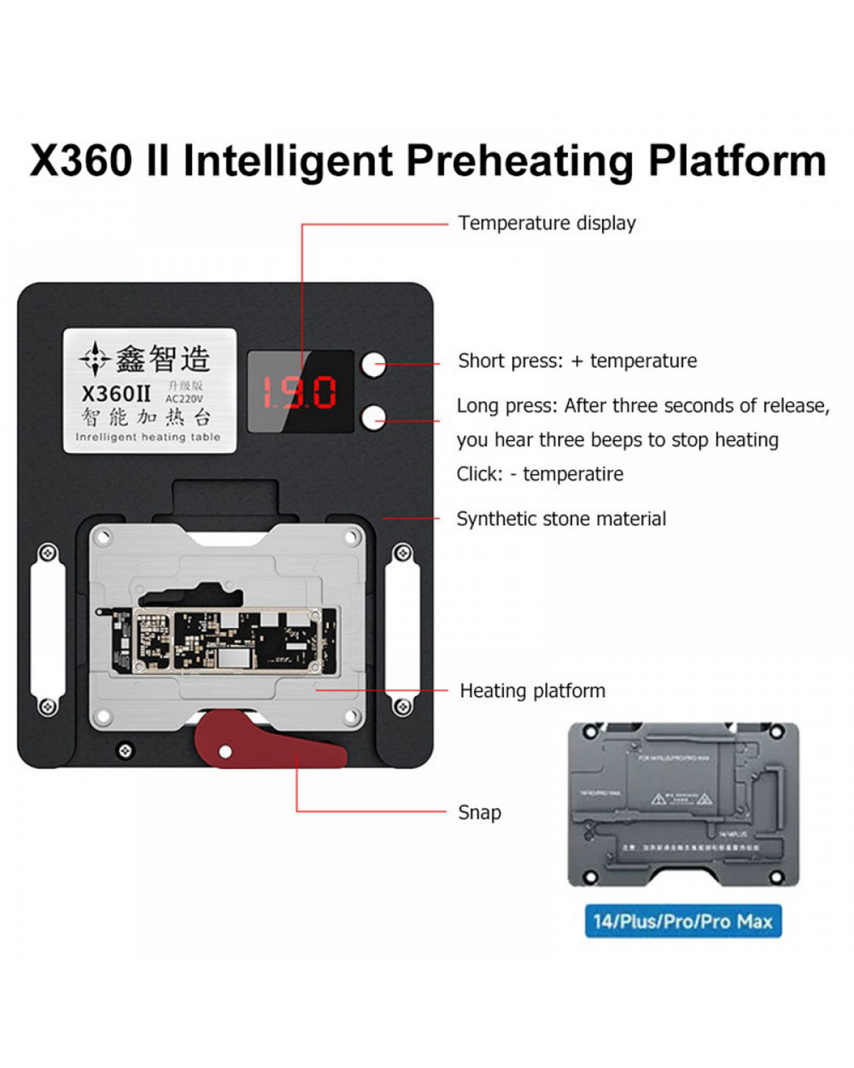 Preheating Module For X360II Compatible For iPhone 14 / 14 Plus / 14 Pro / 14 Pro Max (XinZhiZao)