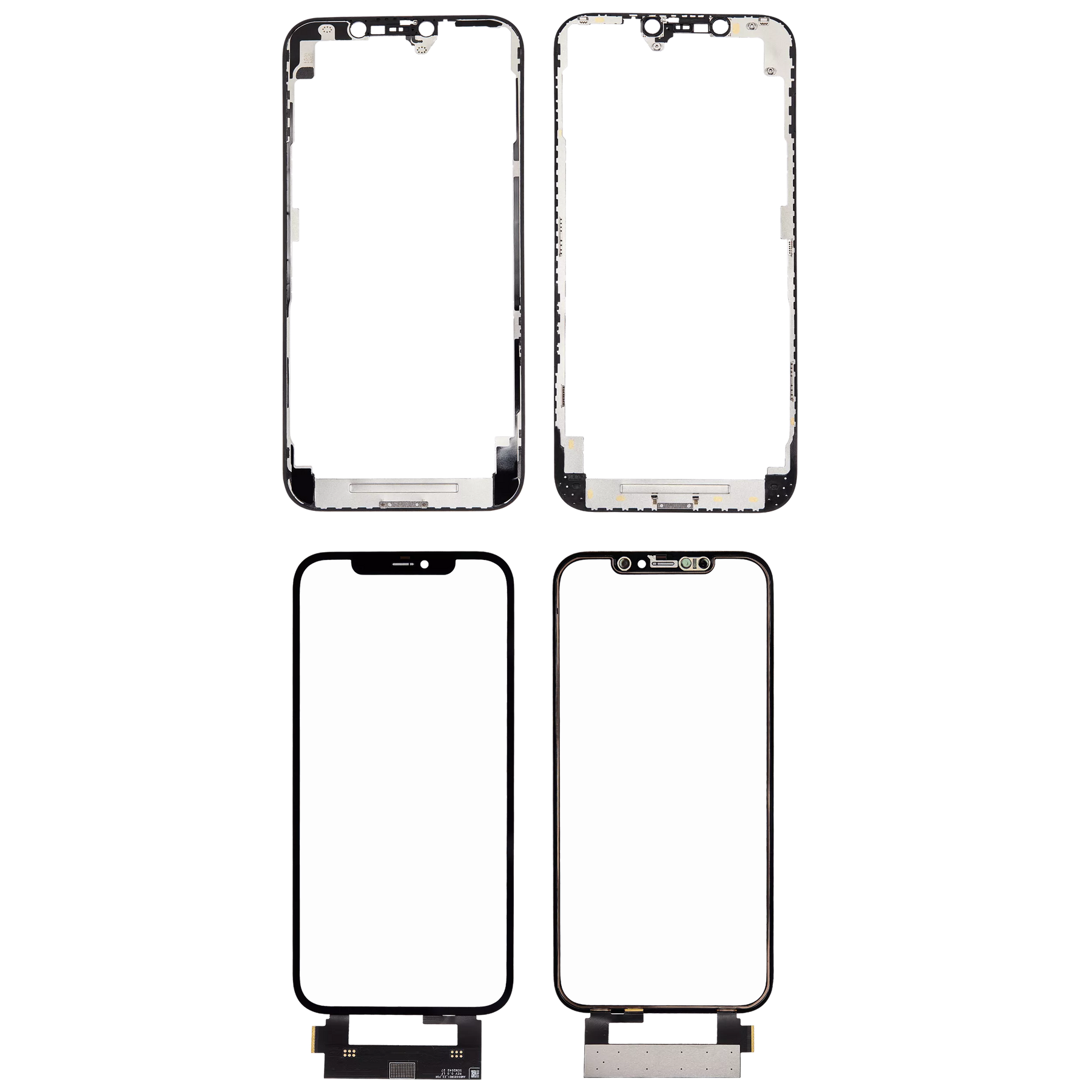 4 in 1 Short Flex (Digitizer Touch With Glass + OCA + Frame Pre-installed) Compatible For iPhone 12 Pro Max (OCA Master)