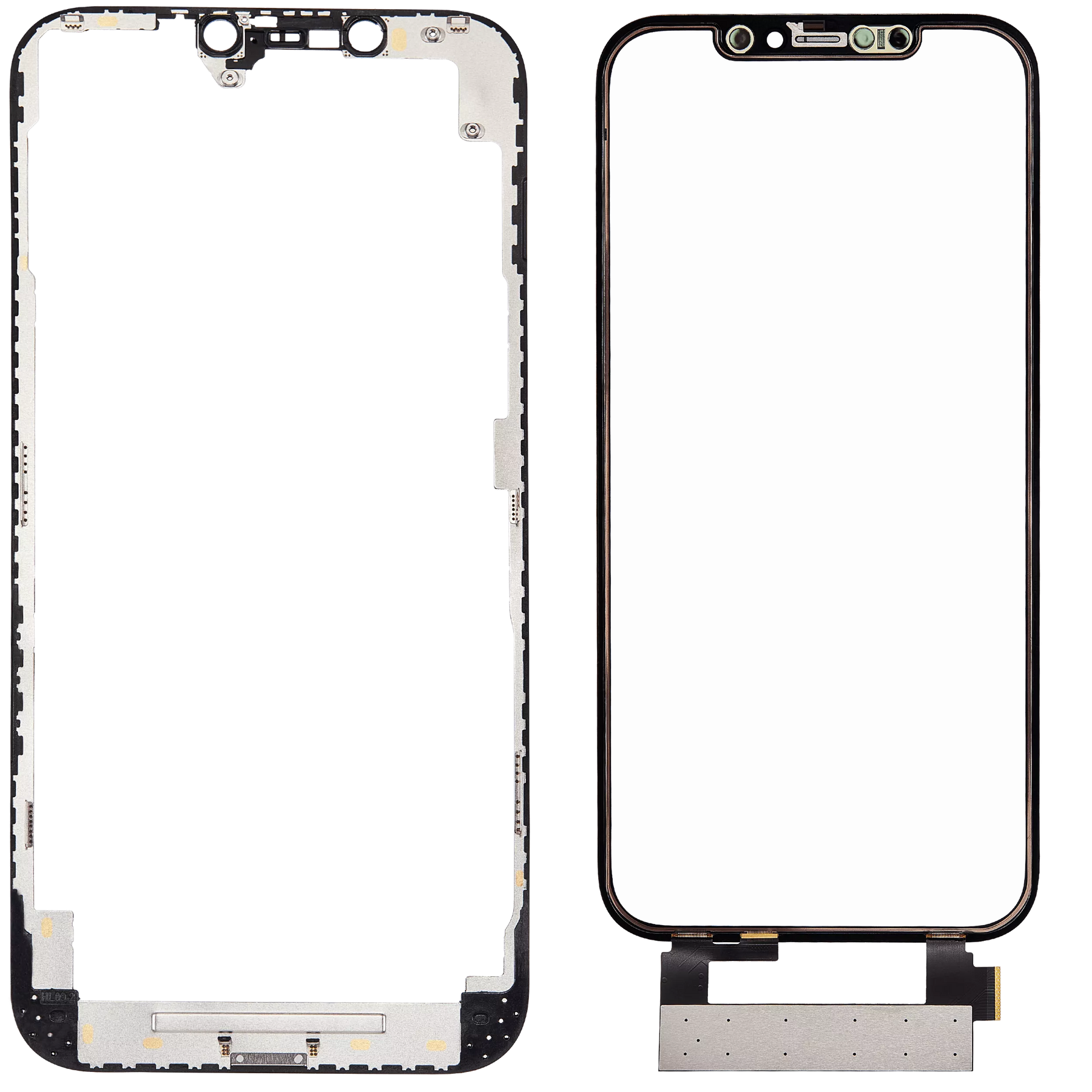 4 in 1 Short Flex (Digitizer Touch With Glass + OCA + Frame Pre-installed) Compatible For iPhone 12 Pro Max (OCA Master)
