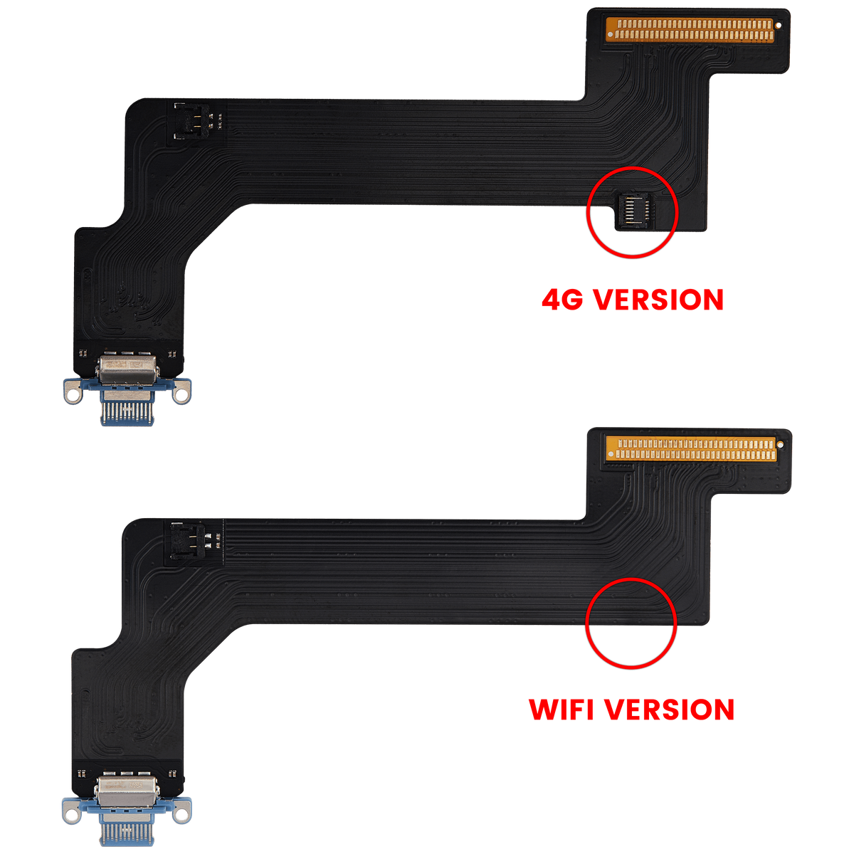 Charging Port Flex Cable Compatible For iPad 10 (2022) (Cellular) (Aftermarket Plus) (Blue)