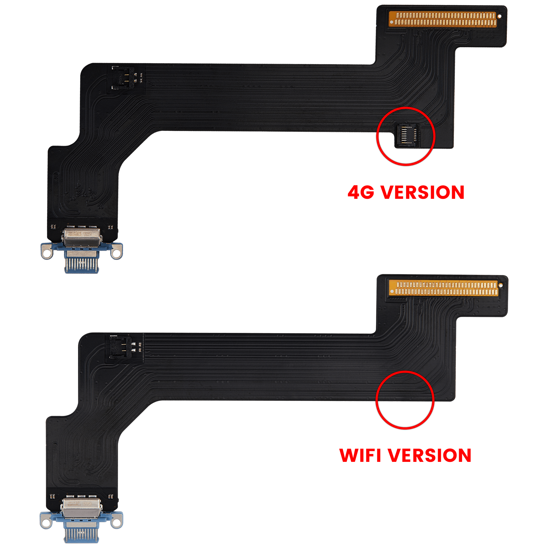 Charging Port Flex Cable Compatible For iPad 10 (2022) (Cellular) (Aftermarket Plus) (Blue)