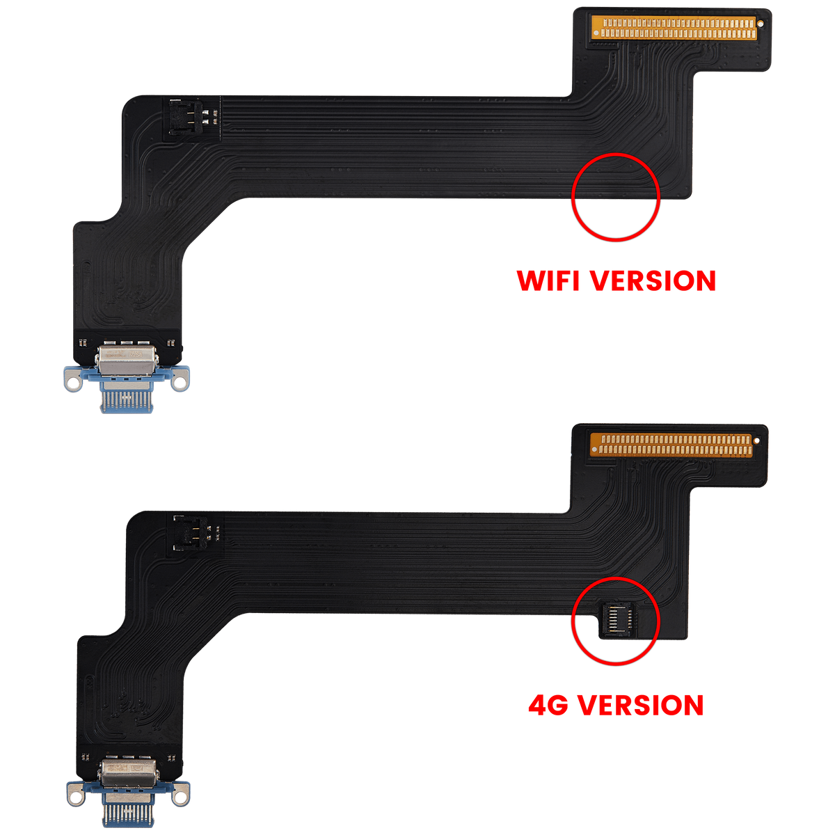 Charging Port Flex Cable Compatible For iPad 10 (2022) (WiFi Only) (Aftermarket Plus) (Blue)