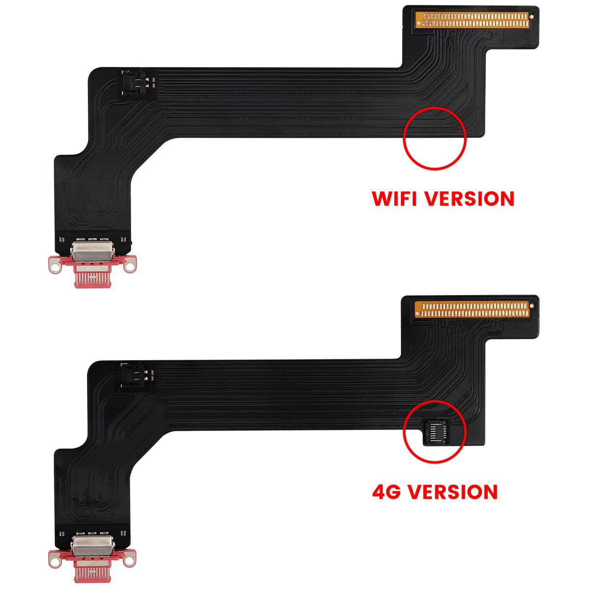 Charging Port Flex Cable Compatible For iPad 10 (2022) (WiFi Only) (Aftermarket Plus) (Pink)
