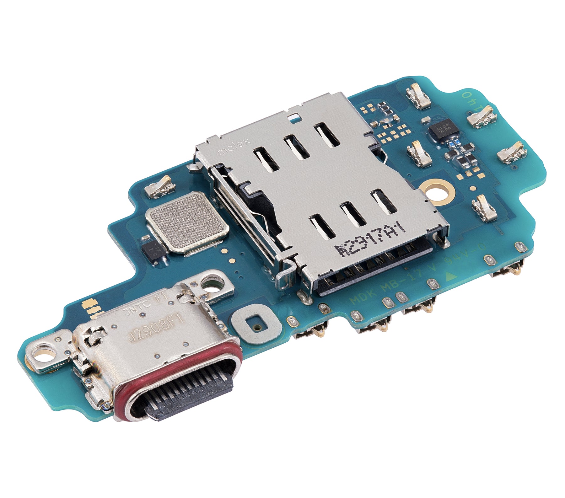 Replacement Charging Port Board With Sim Card Reader Compatible For Samsung Galaxy S23 Ultra 5G (S918U) (US Version)