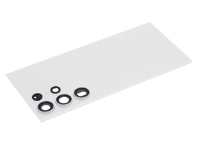 Replacement Back Cover Glass With Camera Lens Compatible For Samsung Galaxy S23 Ultra 5G (No Logo) (Vemake) (Cream)