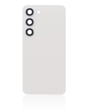 Back Cover Glass Replacement With Camera Lens Compatible For Samsung Galaxy S23 5G (No Logo) (Aftermarket Plus) (Cream)