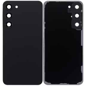 Back Cover Glass With Camera Lens Compatible For Samsung Galaxy S23 Plus 5G (No Logo) (Aftermarket Plus) (Phantom Black)