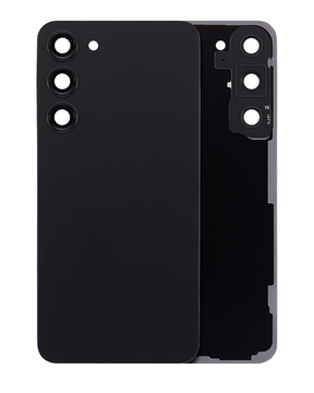 Back Cover Glass With Camera Lens Compatible For Samsung Galaxy S23 Plus 5G (No Logo) (Aftermarket Plus) (Phantom Black)