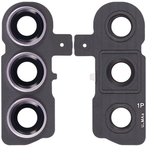 Back Camera Lens With Cover Bezel Ring Compatible For Samsung Galaxy S23 5G / S23 Plus 5G Replacement (Phantom Black)