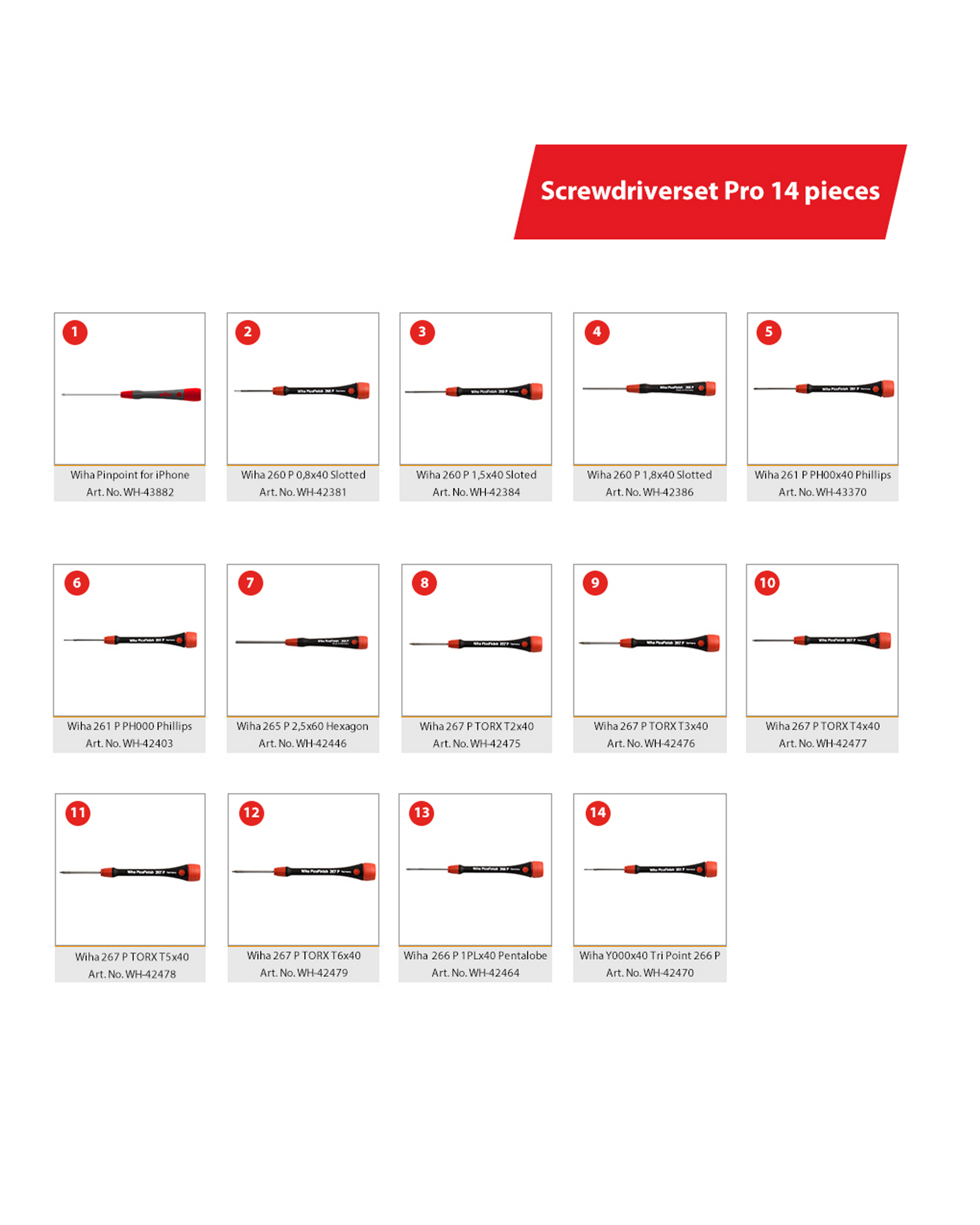14 Piece Precision Torx Screwdriver Set (Wiha)