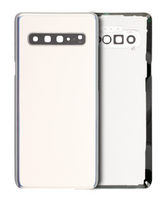 Replacement Back cover Glass With Camera Lens Compatible For Samsung Galaxy S10 (G973F) (Service Pack) (Crown Silver)