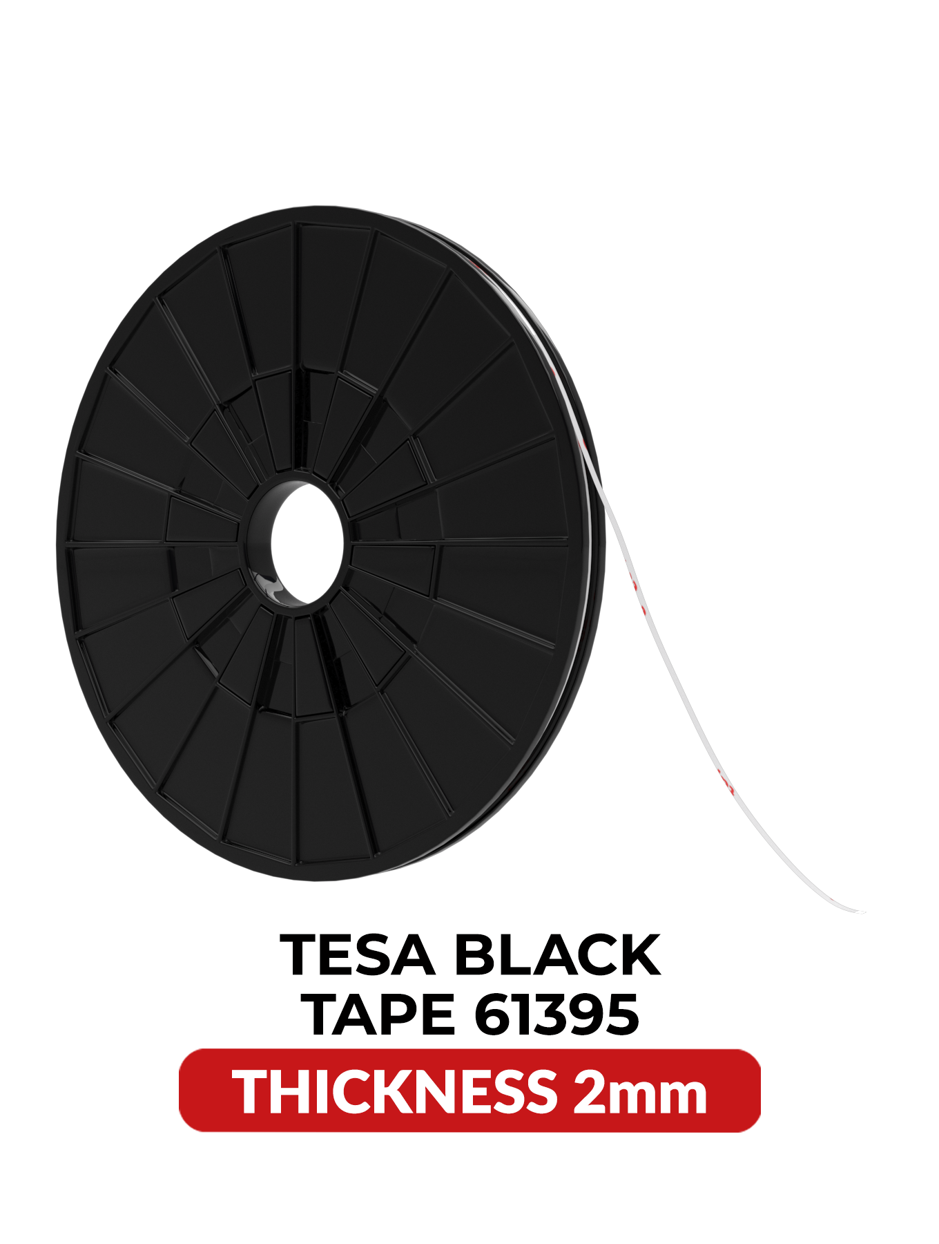 Double-Sided Acrylic Black Tape (2MM x 25M) (Tesa Model # 61395)
