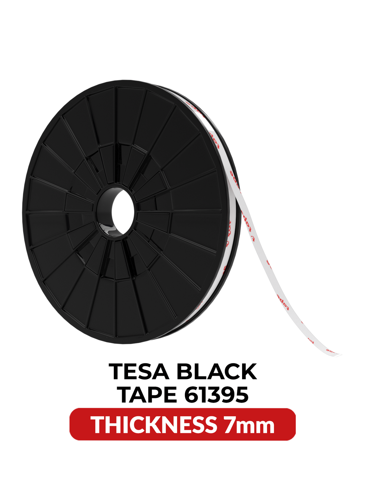 Double-Sided Acrylic Black Tape (7MM x 25M) (Tesa Model # 61395)