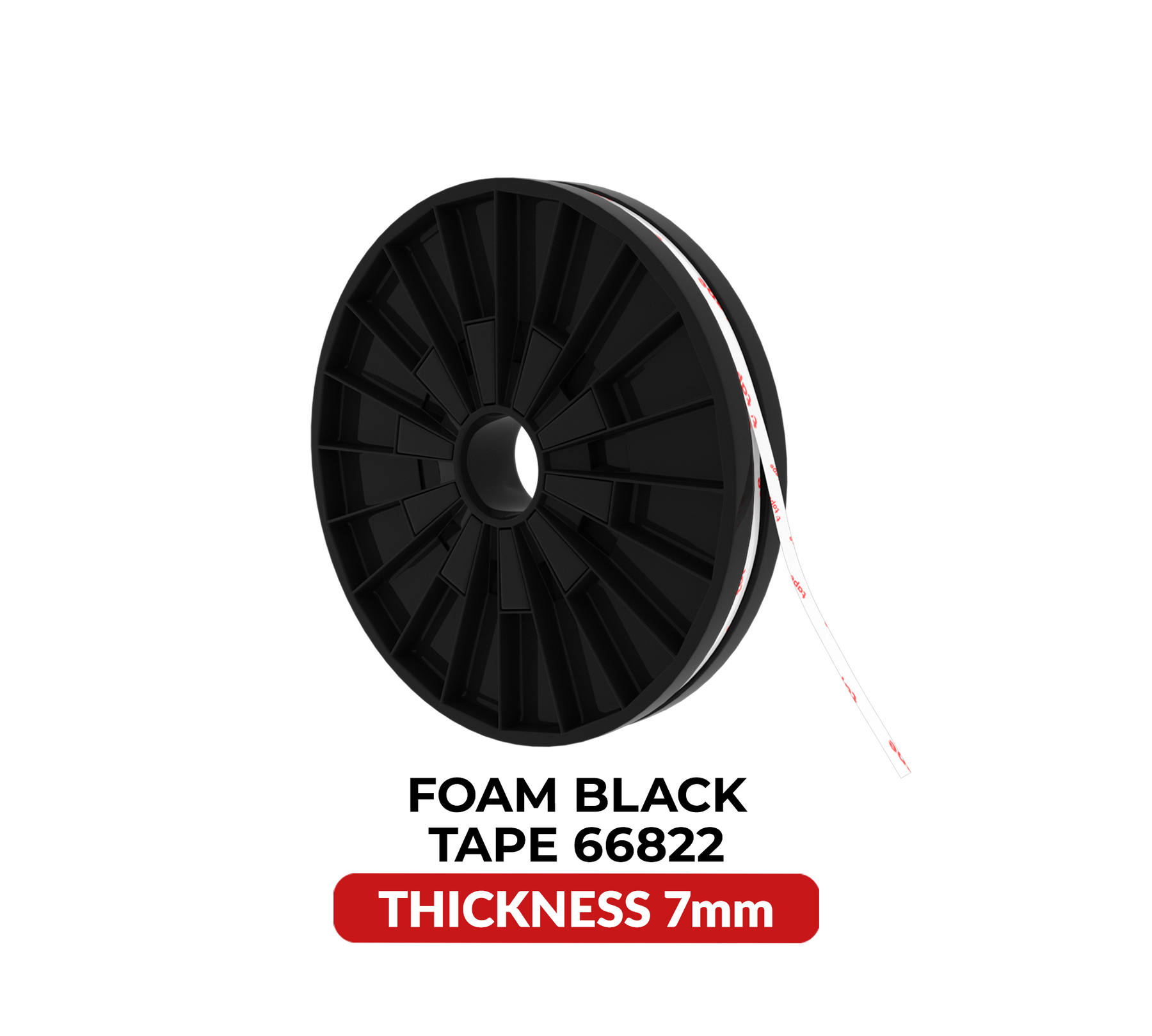 Double-Sided Shock Absorbing Foam Black Tape (7MM x 25M) (Tesa Model # 66822)