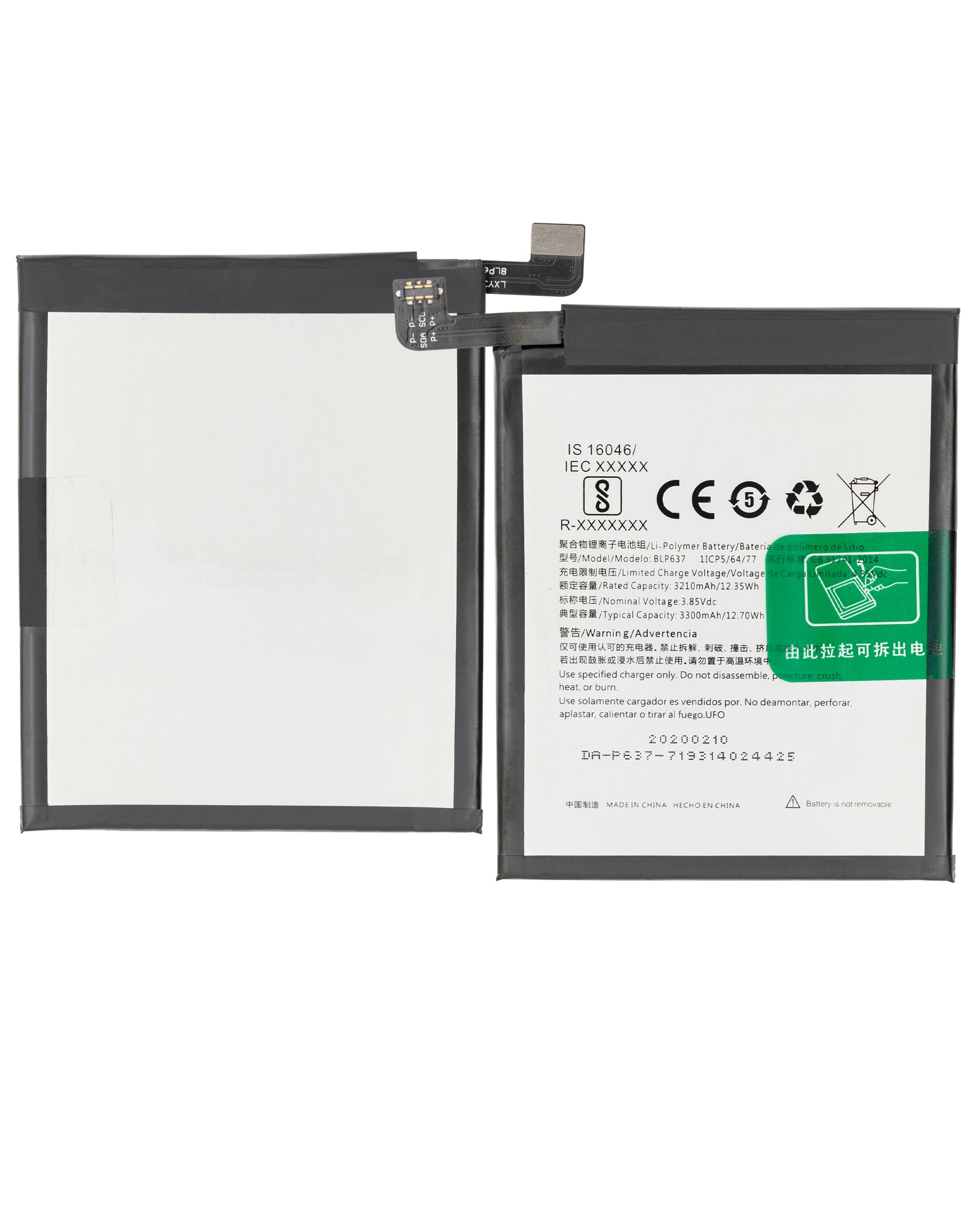 Replacement Battery Compatible For OnePlus 5 / 5T (A5010 / A5000) (BLP637)