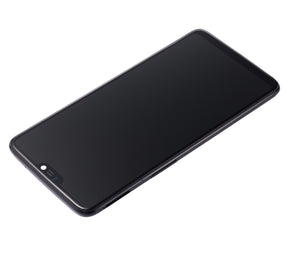 Replacement OLED Assembly With Frame Compatible For OnePlus 6 (A6000 / A6003) (Refurbished) (Midnight Black)