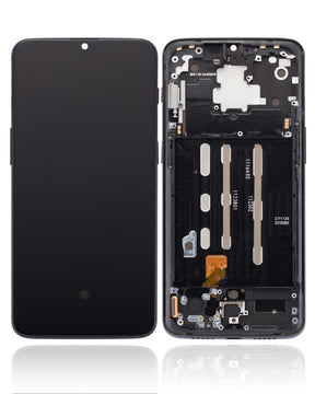 OLED Assembly With Frame Compatible For OnePlus 6T Replacement (A6010 / A6013) (Vemake) (Mirror Black)
