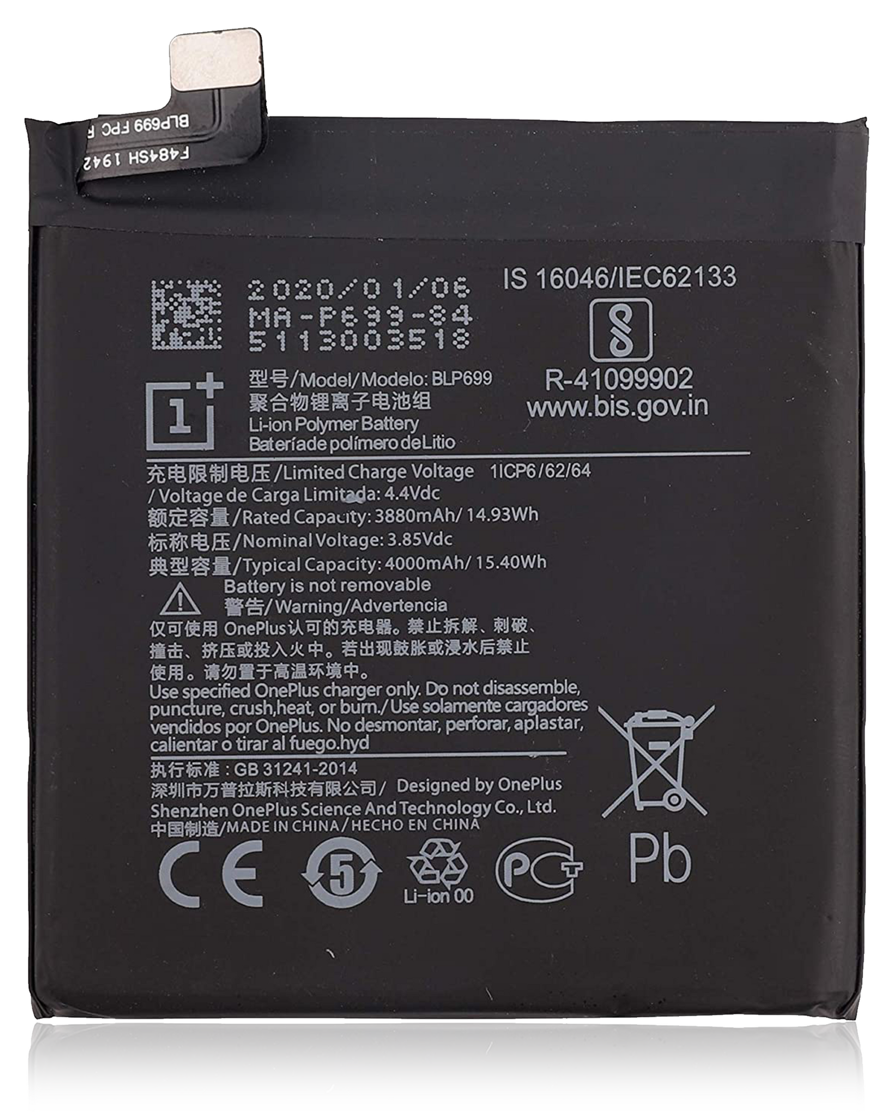 Replacement Battery Compatible For OnePlus 7 Pro (BLP699)