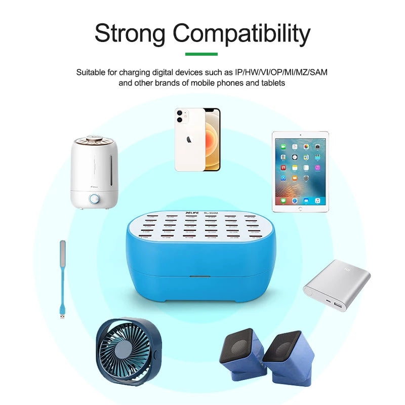 ReLife RL-304M 30 USB Port High Power 160W Charging Hub (Sunshine)