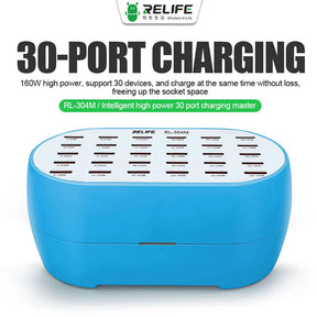 ReLife RL-304M 30 USB Port High Power 160W Charging Hub (Sunshine)