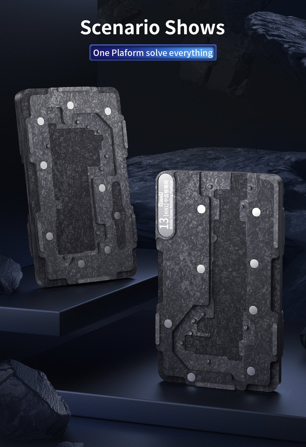 4 in 1 Middle Frame Reballing Platform (Without Cover) Compatible For iPhone 13 / 13 Mini / 13 Pro / 13 Pro Max (Qianli)