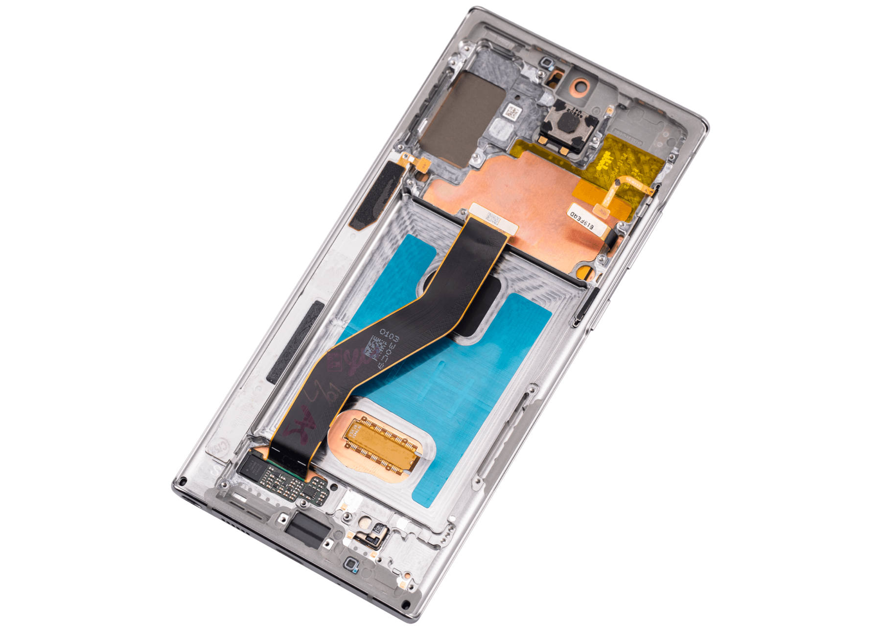 Replacement OLED Assembly With Frame Compatible For Samsung Galaxy Note 10 Plus / 5G (Vemake) (Aura Glow / Silver)