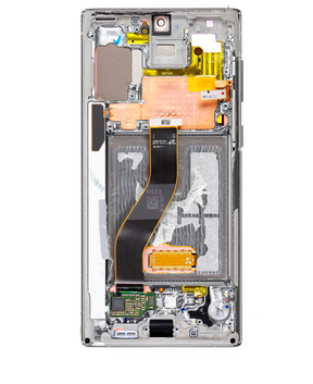 Replacement OLED Assembly With Frame Compatible For Samsung Galaxy Note 10 (Blemish: Grade D) (Aura Glow / Silver)