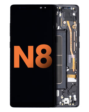 Replacement OLED Assembly With Frame Compatible For Samsung Galaxy Note 8 (Blemish: Grade D) (Midnight Black)