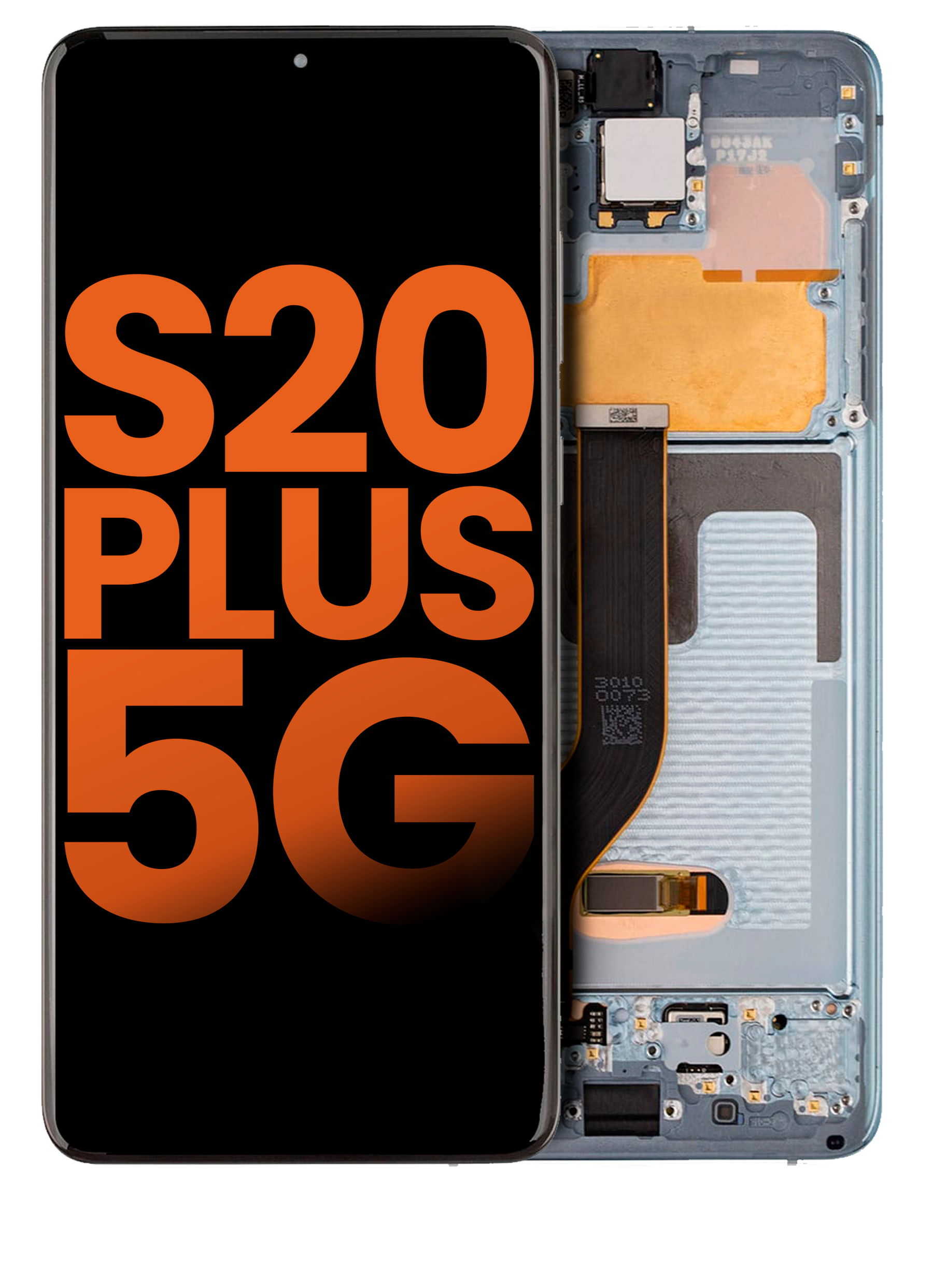 Replacement OLED Assembly With Frame Compatible For Samsung Galaxy S20 Plus 5G (Compatible With All Carriers) (Blemish: Grade D) (Cloud Blue)