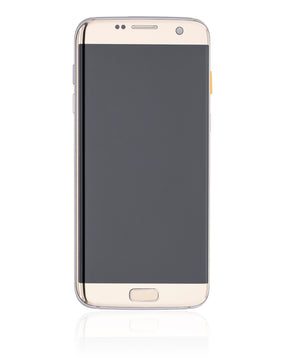 OLED Assembly With Frame Compatible For Samsung Galaxy S7 Edge Replacement (All US Models / G935A) (Vemake) (Gold Platinum)