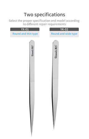 iNeeZy Handmade Non-Magnetic Stainless Tweezers (Silver - Thin) (Qianli)