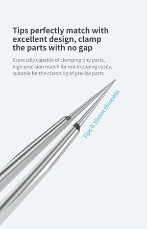 iNeeZy Handmade Non-Magnetic Stainless Tweezers (Silver - Thin) (Qianli)