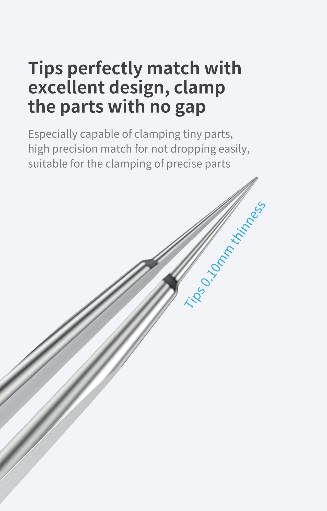 iNeeZy Handmade Non-Magnetic Stainless Tweezers (Silver - Wide) (Qianli)