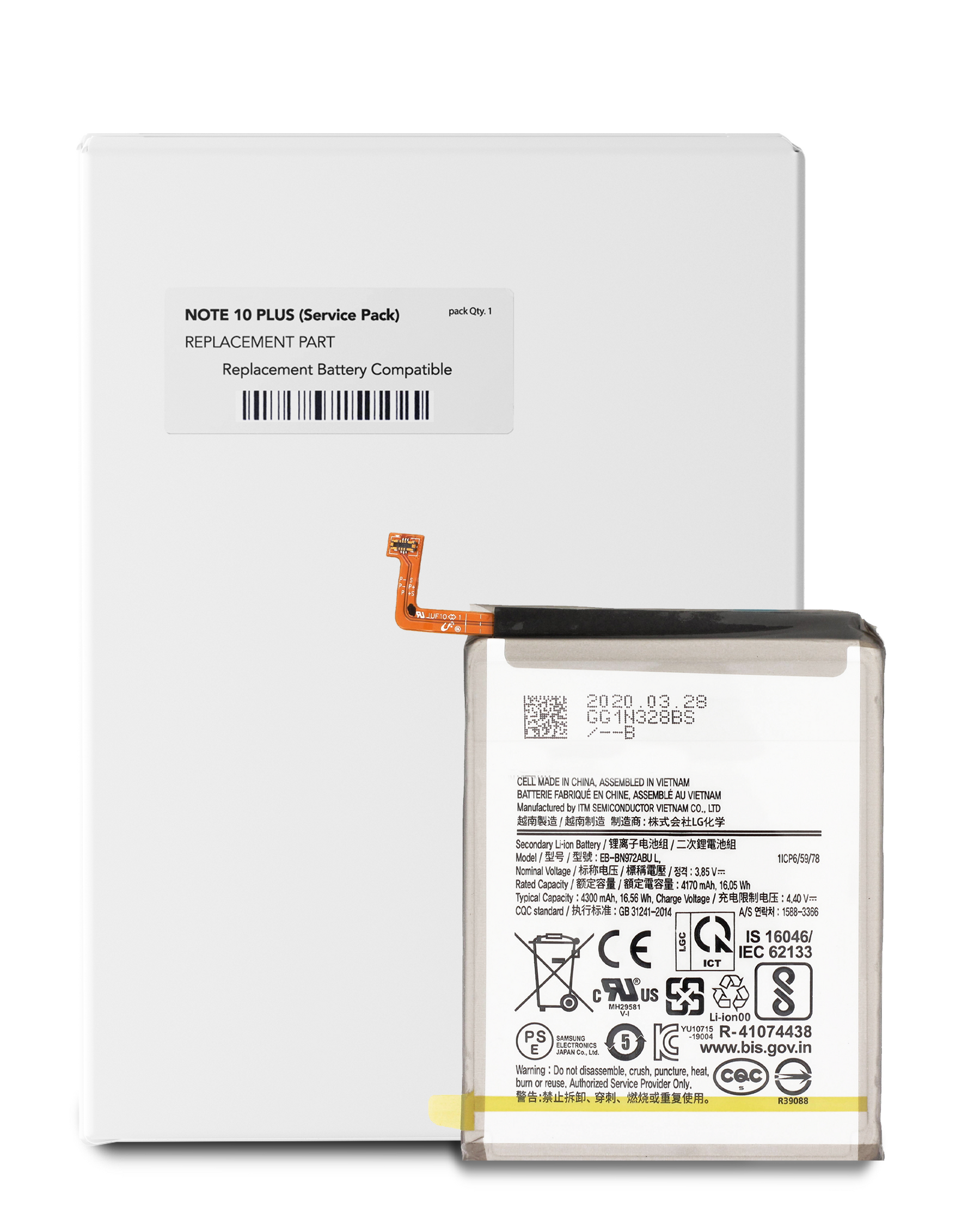 Replacement Battery Compatible For Samsung Galaxy Note 10 Plus (Service Pack)