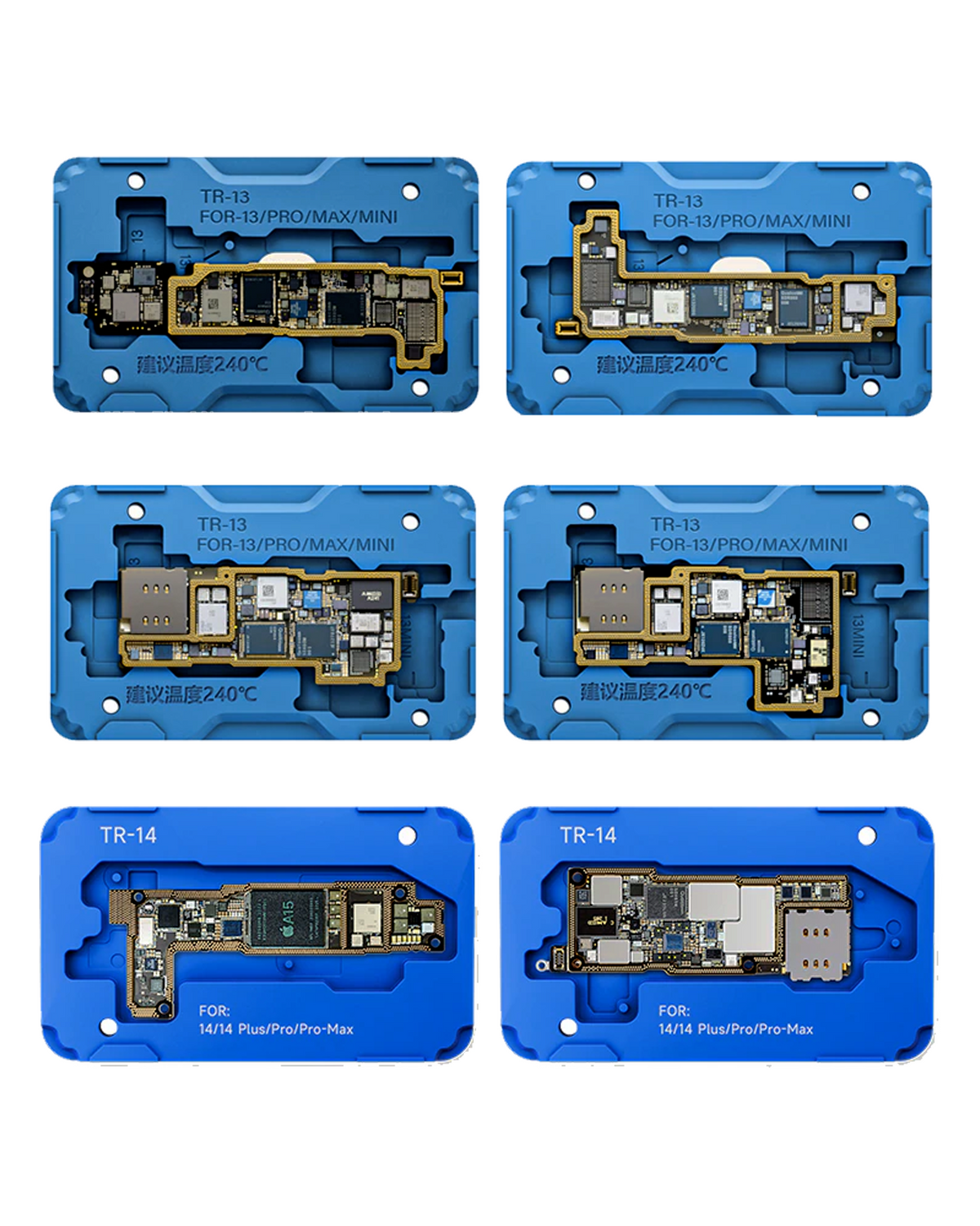 TR Middle Layer Frame Reballing Platform For iPhone X-14 Pro Max (18 in 1) (XinZhiZao)