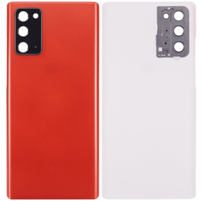 Replacement Back cover Glass With Camera Lens Compatible For Samsung Galaxy Note 20 5G (No Logo) (Vemake) (Mystic Red)