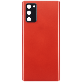 Replacement Back cover Glass With Camera Lens Compatible For Samsung Galaxy Note 20 5G (No Logo) (Vemake) (Mystic Red)
