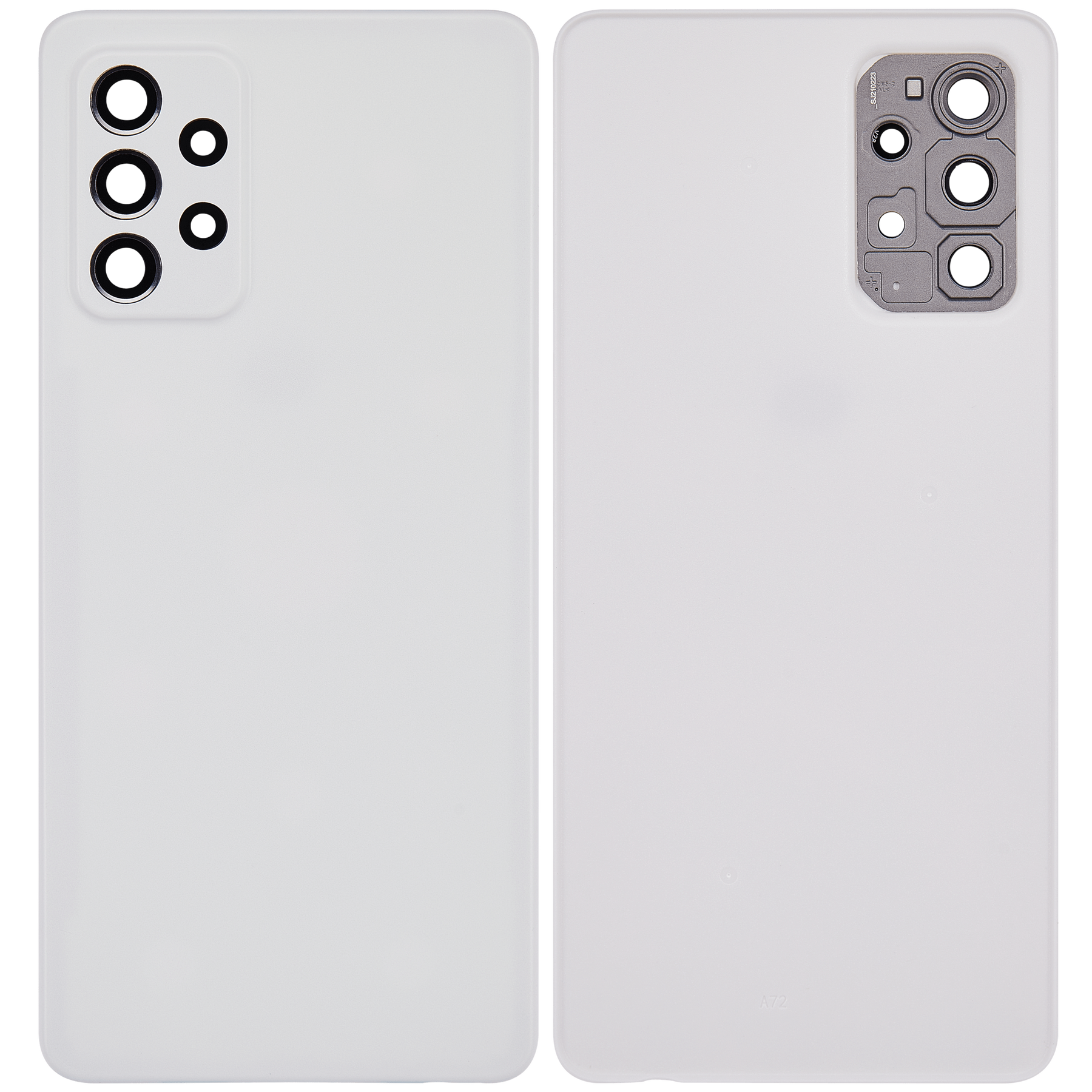 Back cover Glass Compatible For Samsung Galaxy A72 (A725 / 2021) (Vemake) (Awesome White)