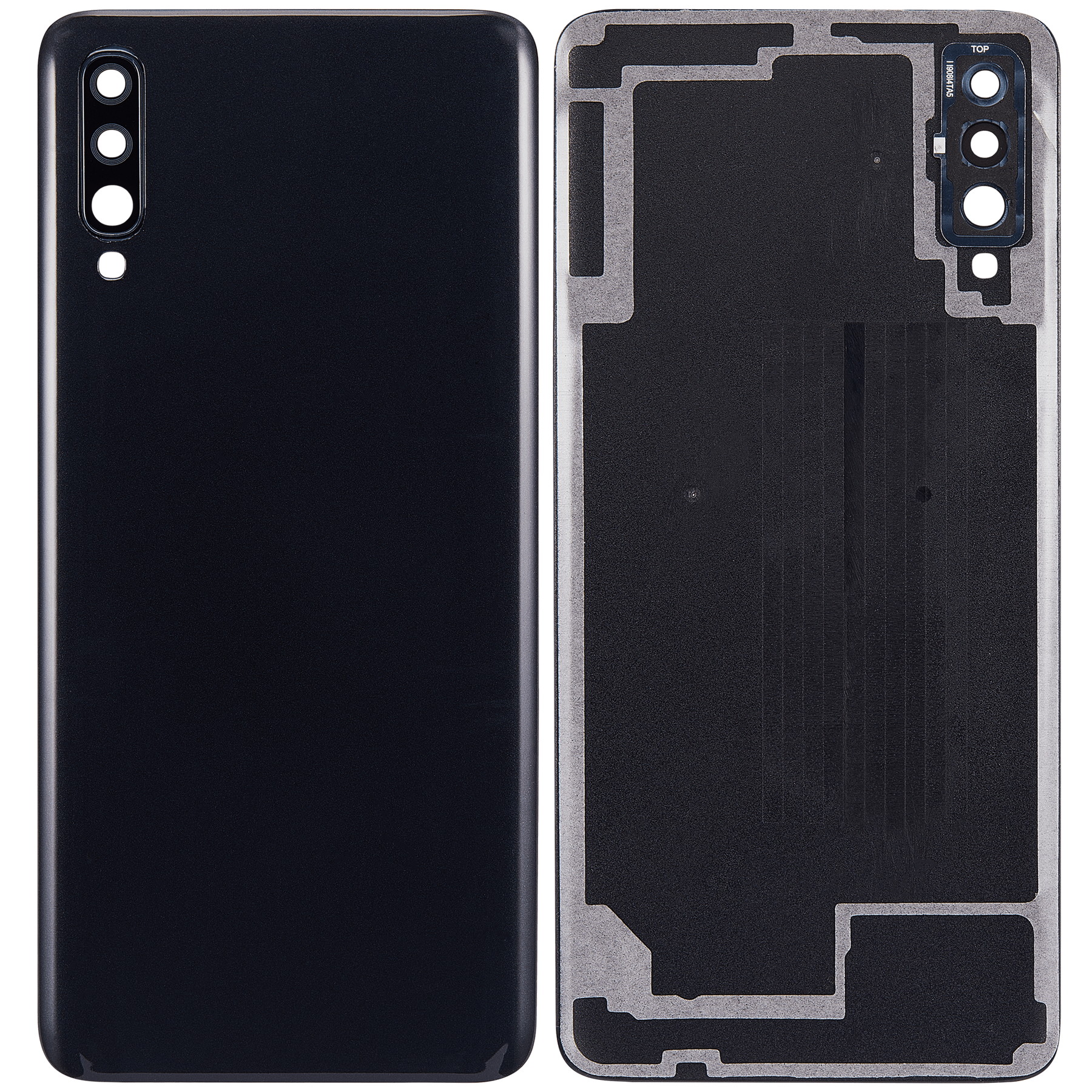 Replacement Back cover Glass Compatible For Samsung Galaxy A70 (A705 / 2019) (Vemake) (Black)