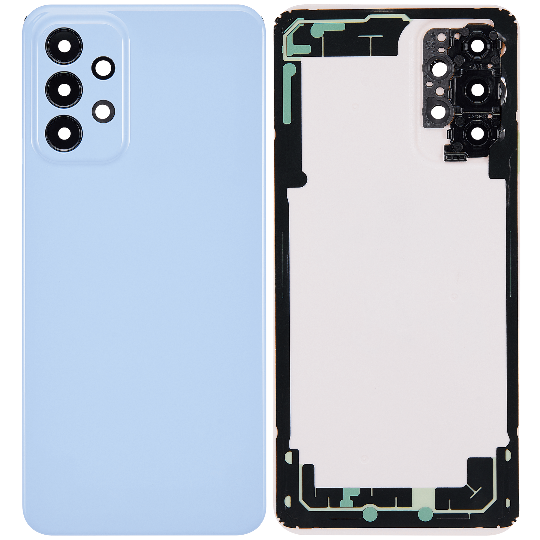 Back cover Glass Compatible For Samsung Galaxy A23 (A235 / 2022) (Vemake) (Blue)