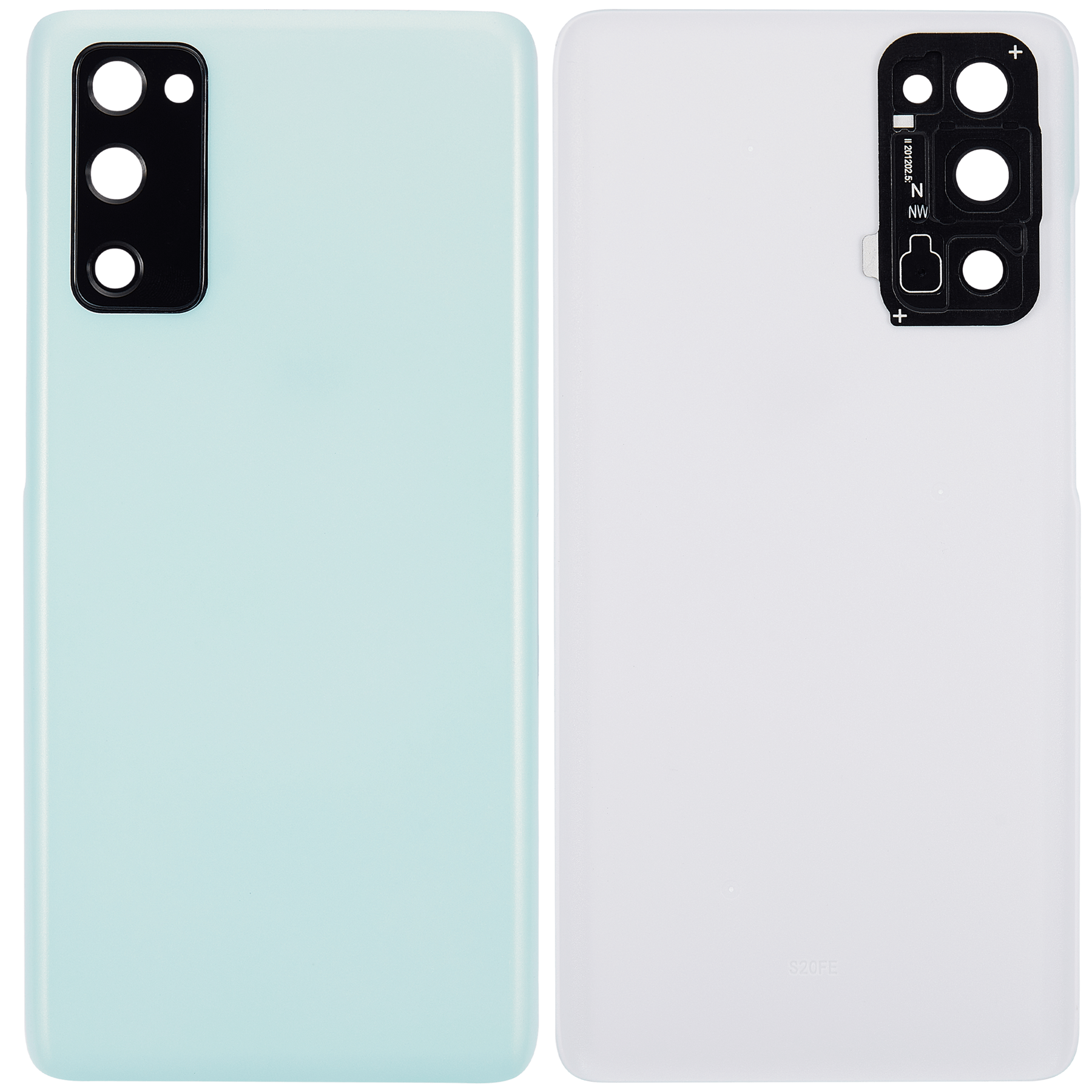 Replacement Back cover Glass With Camera Lens Compatible For Samsung Galaxy S20 FE 5G (Vemake) (Cloud Mint)