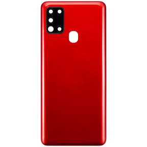Back cover Glass With Camera Lens Compatible For Samsung Galaxy A21S (A217 / 2020) (Vemake) (Red)