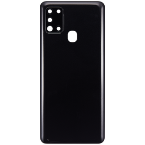 Back cover Glass With Camera Lens Compatible For Samsung Galaxy A21S (A217 / 2020) (Vemake) (Black)