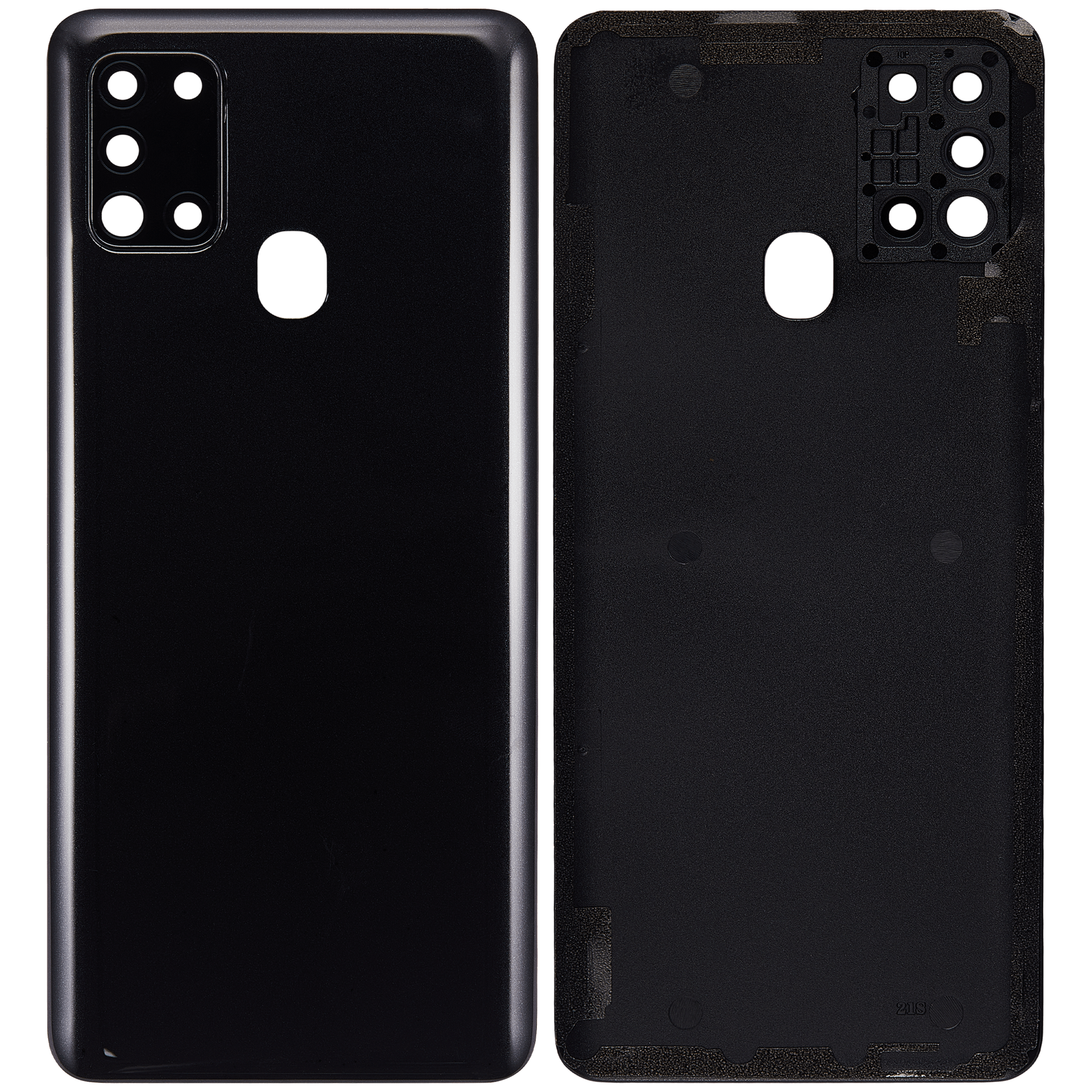 Back cover Glass With Camera Lens Compatible For Samsung Galaxy A21S (A217 / 2020) (Vemake) (Black)