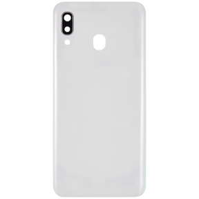 Back cover Glass With Camera Lens Compatible For Samsung Galaxy A20 (A205 / 2019) (Vemake) (White)