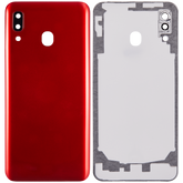 Back cover Glass With Camera Lens Compatible For Samsung Galaxy A20 (A205 / 2019) (Vemake) (Red)
