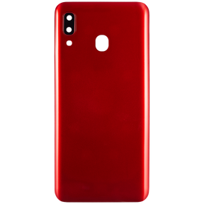 Back cover Glass With Camera Lens Compatible For Samsung Galaxy A20 (A205 / 2019) (Vemake) (Red)