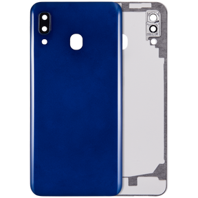 Back cover Glass With Camera Lens Compatible For Samsung Galaxy A20 (A205 / 2019) (Vemake) (Blue)
